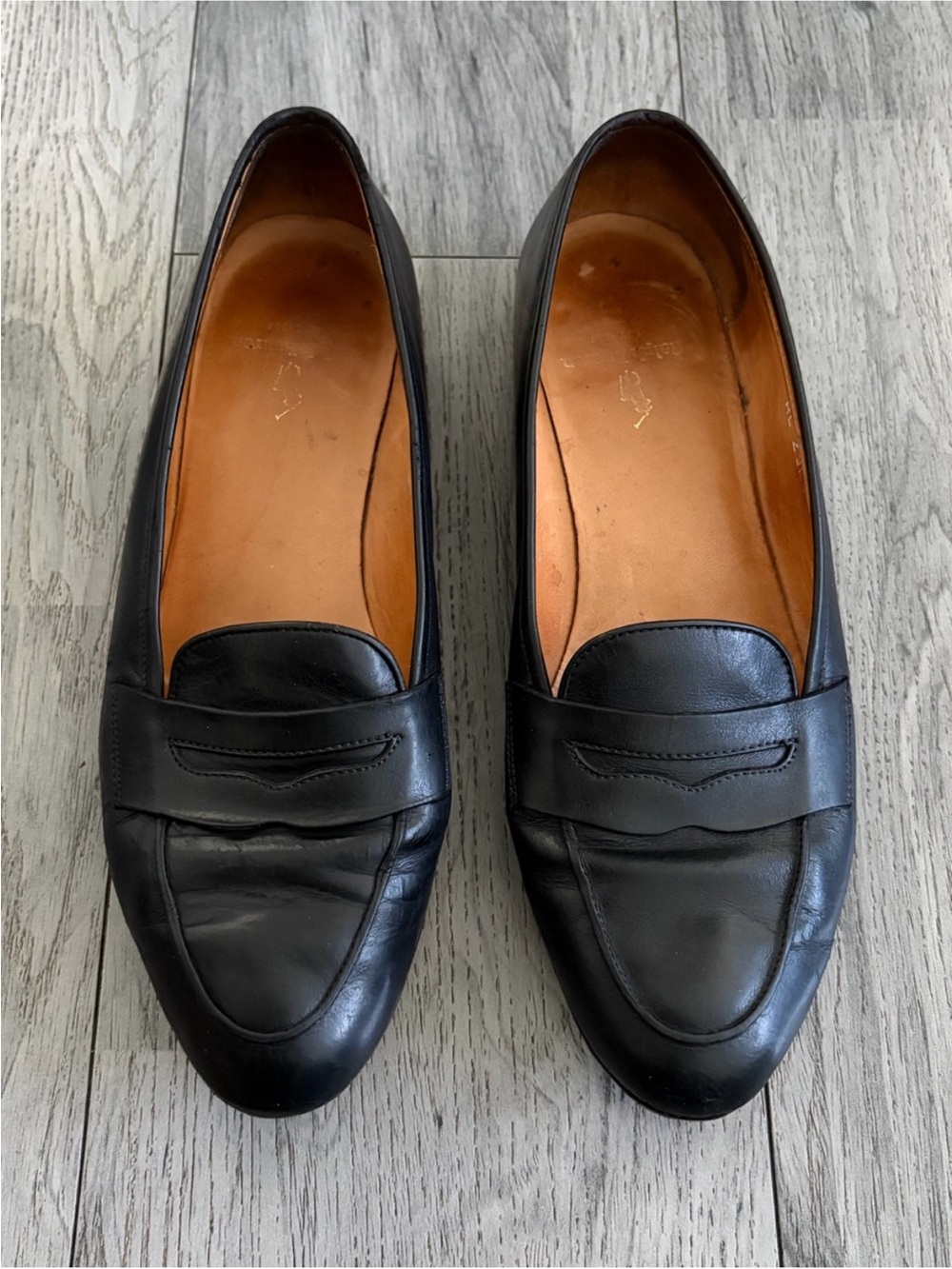 Polo Ralph Lauren black penny loafers almond toe 8